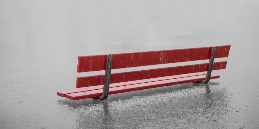 weather-damage-red-seat-under-water